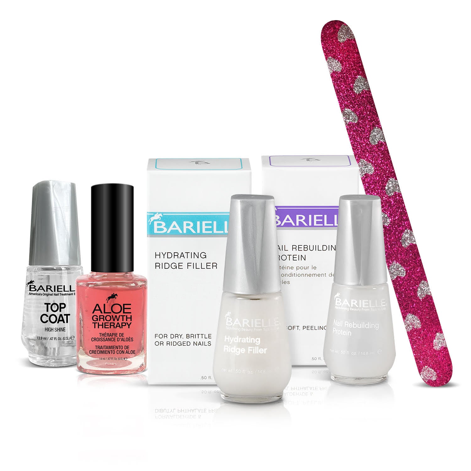 Barielle Nails of Steel Deluxe 4-PC Bundle with Glitter Nail File