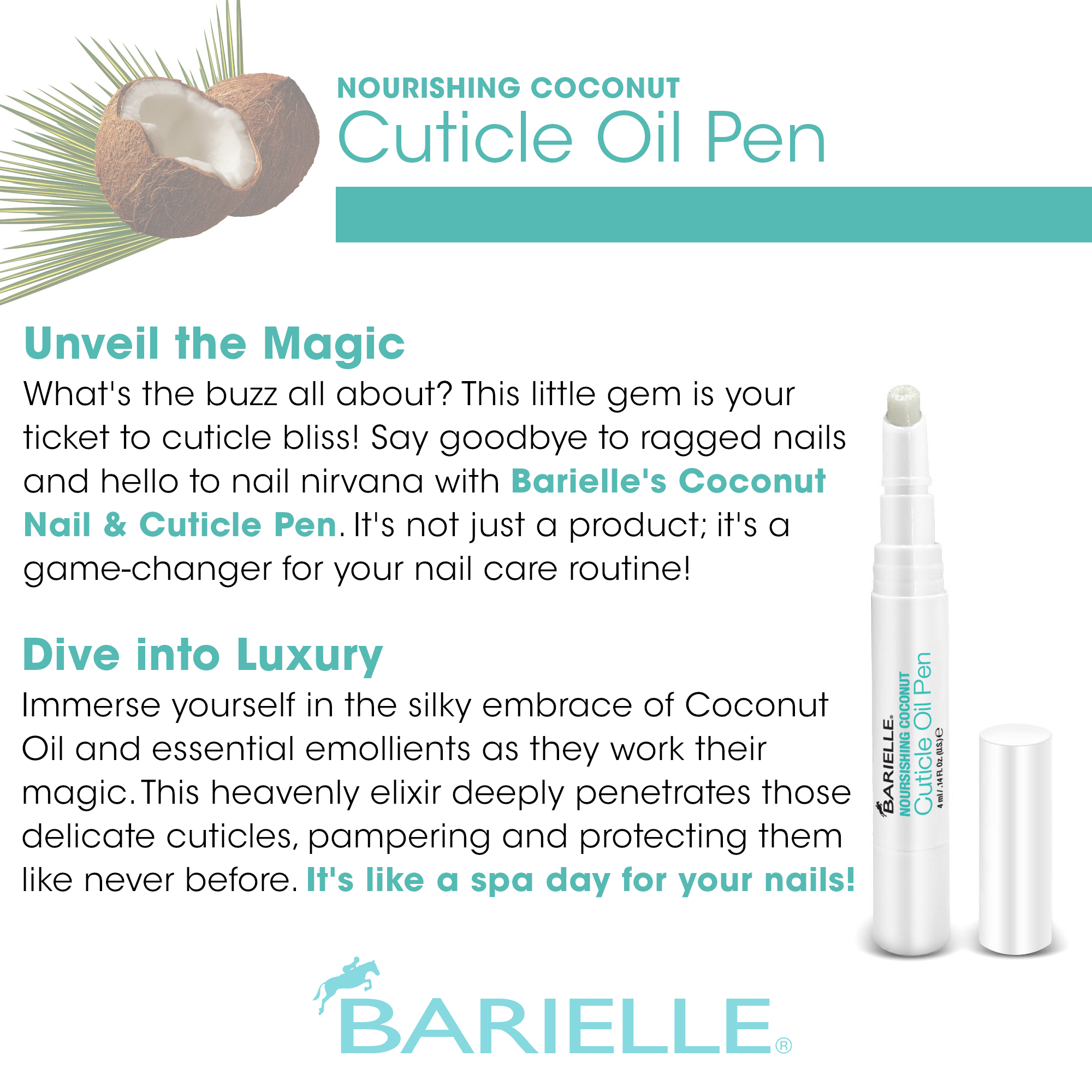 Barielle Nourishing Coconut Cuticle Oil Pen .14 oz. (2-PACK)