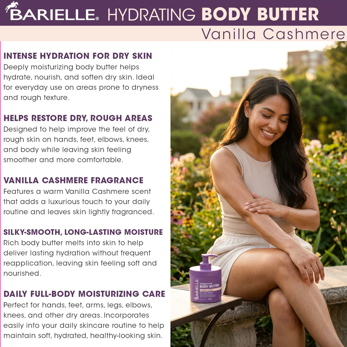 Barielle Vanilla Cashmere Hydrating Body Butter 15 oz.