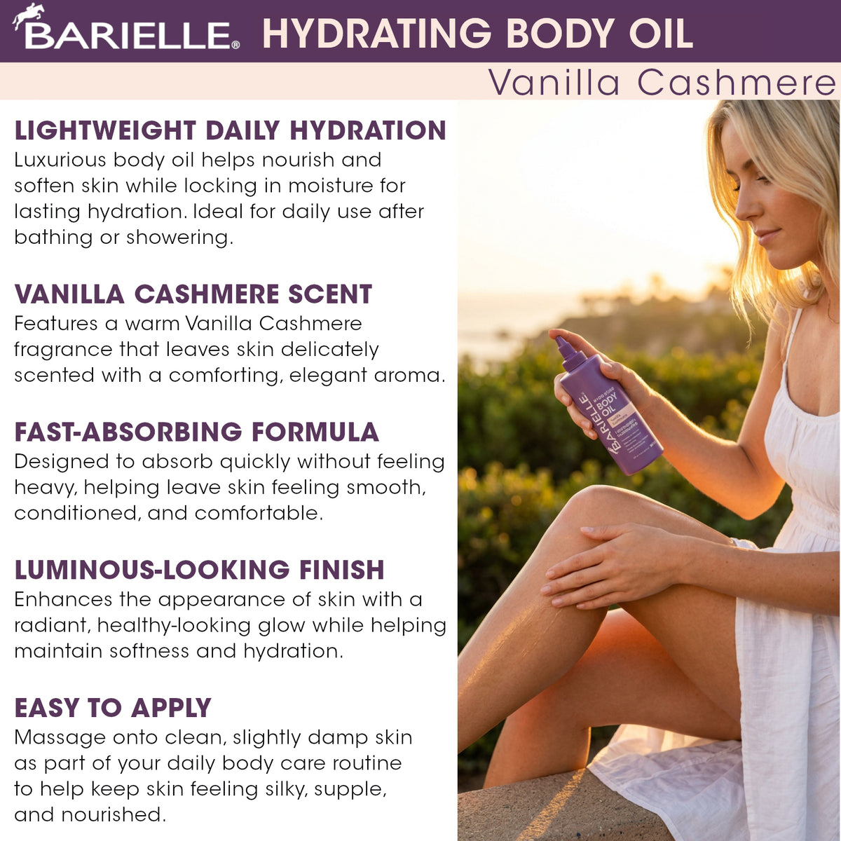 Barielle Vanilla Cashmere Hydrating Body Oil 8 oz.