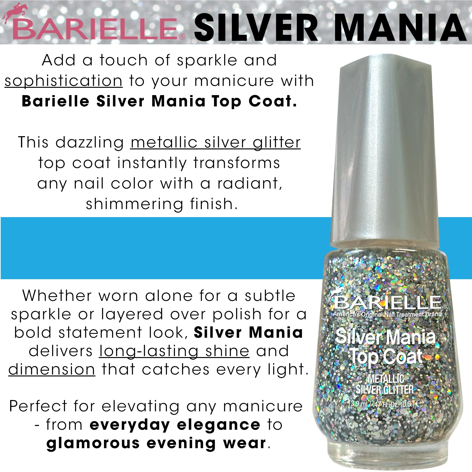 Barielle Silver Mania Top Coat .47 oz.