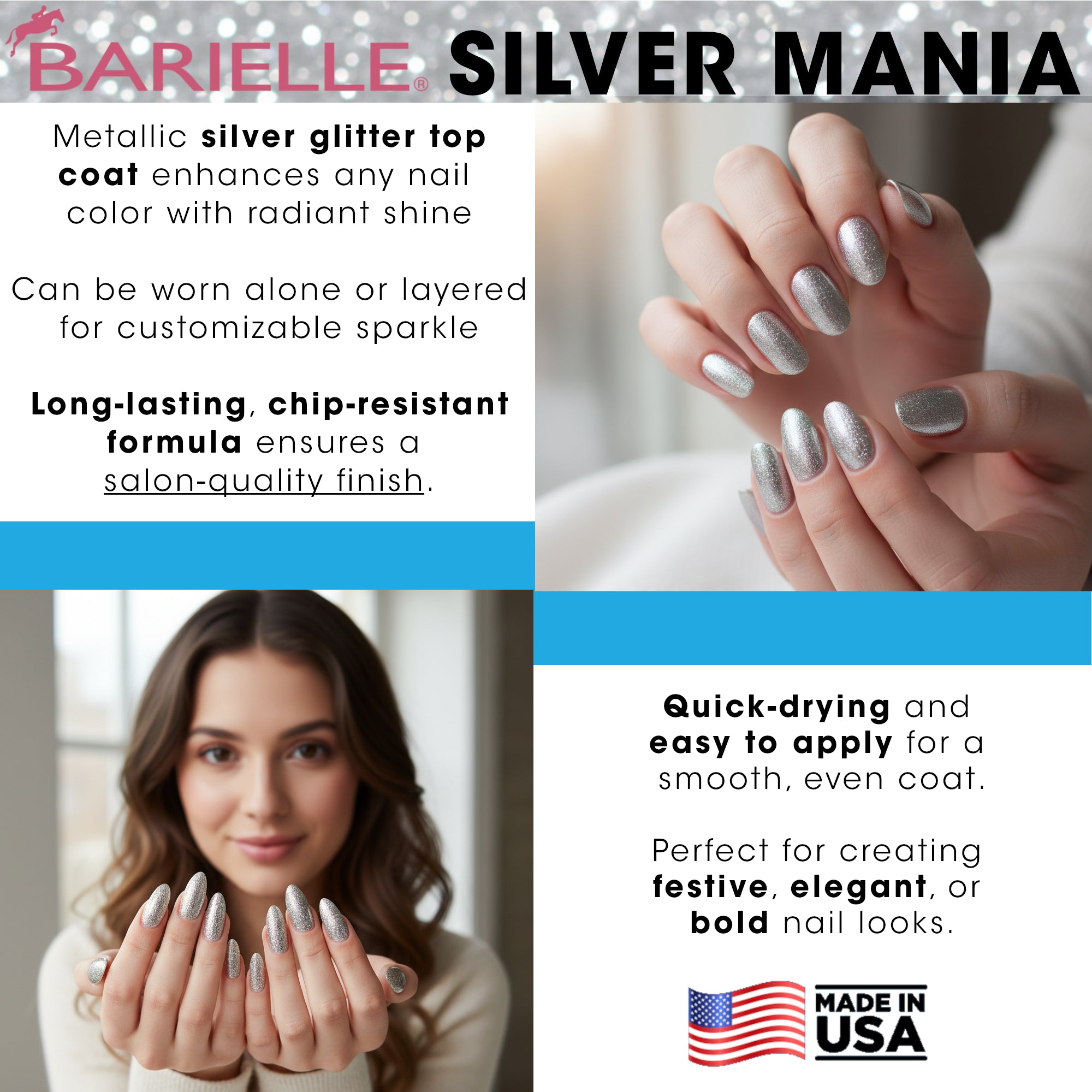 Barielle Silver Mania Top Coat .47 oz.