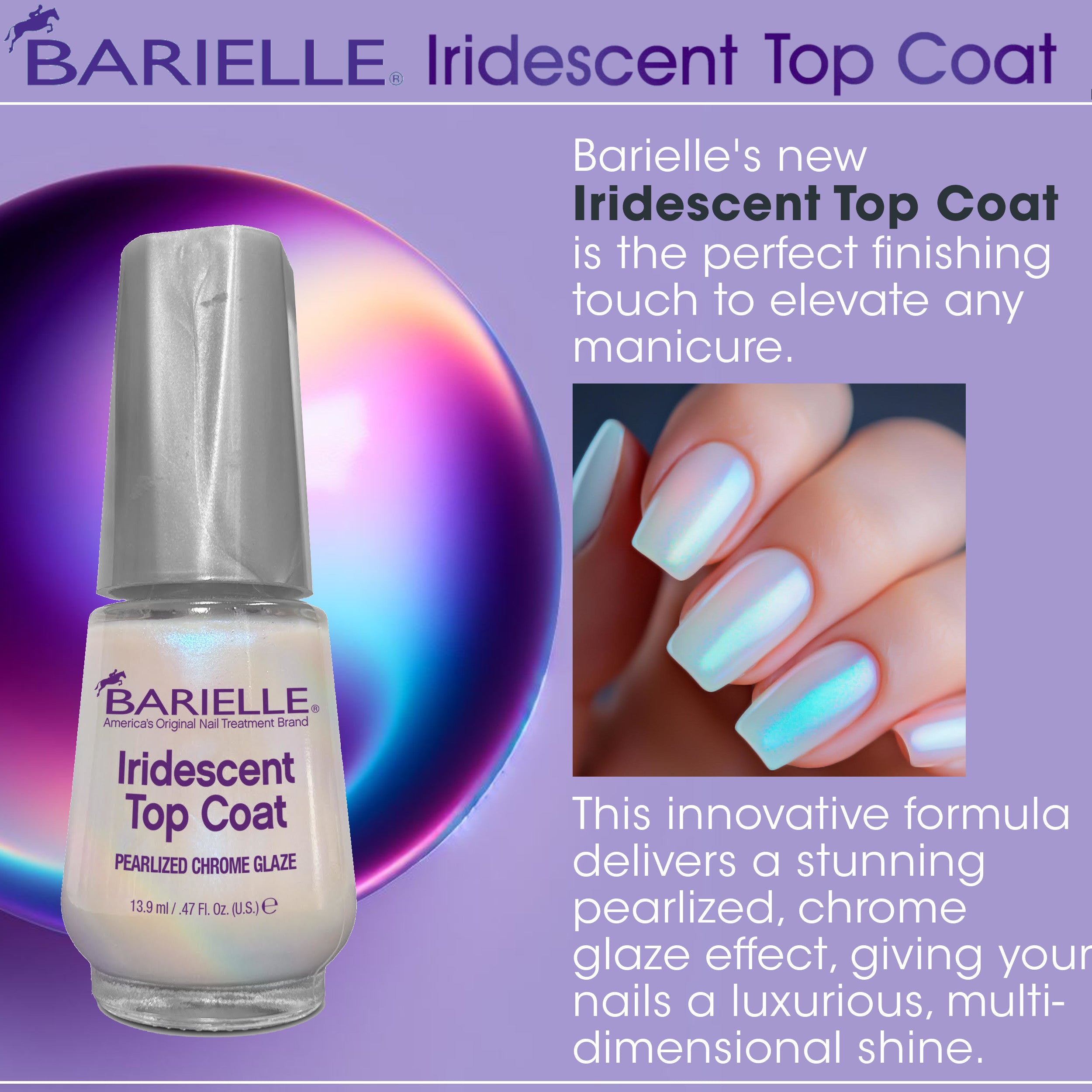 Barielle Iridescent Top Coat .47 oz.