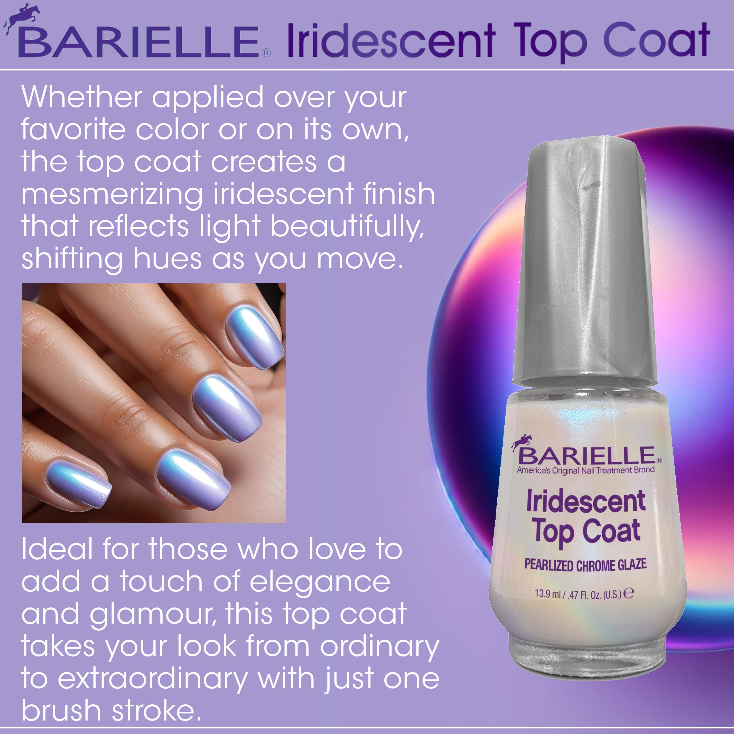 Barielle Iridescent Top Coat .47 oz.