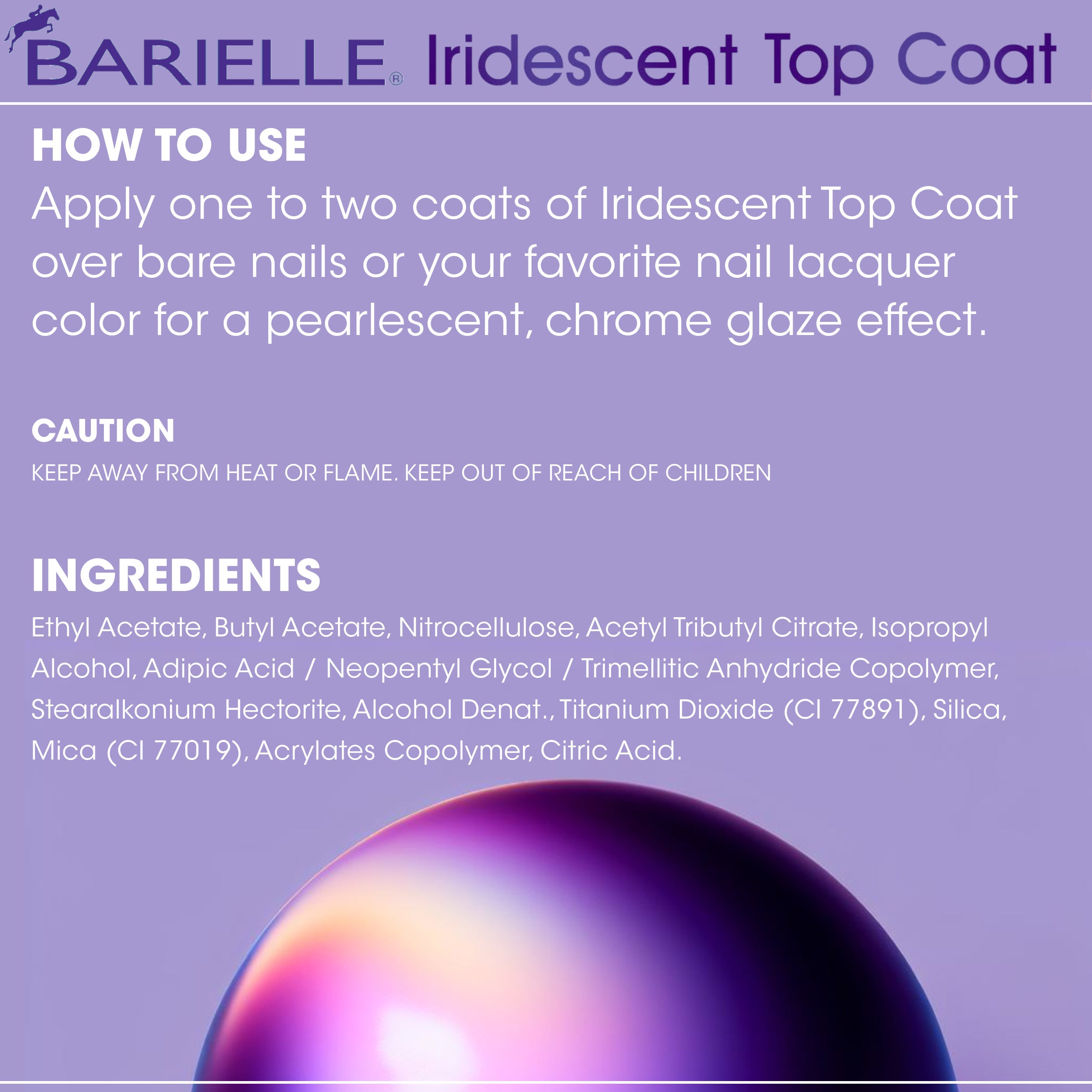 Barielle Iridescent Top Coat .47 oz.