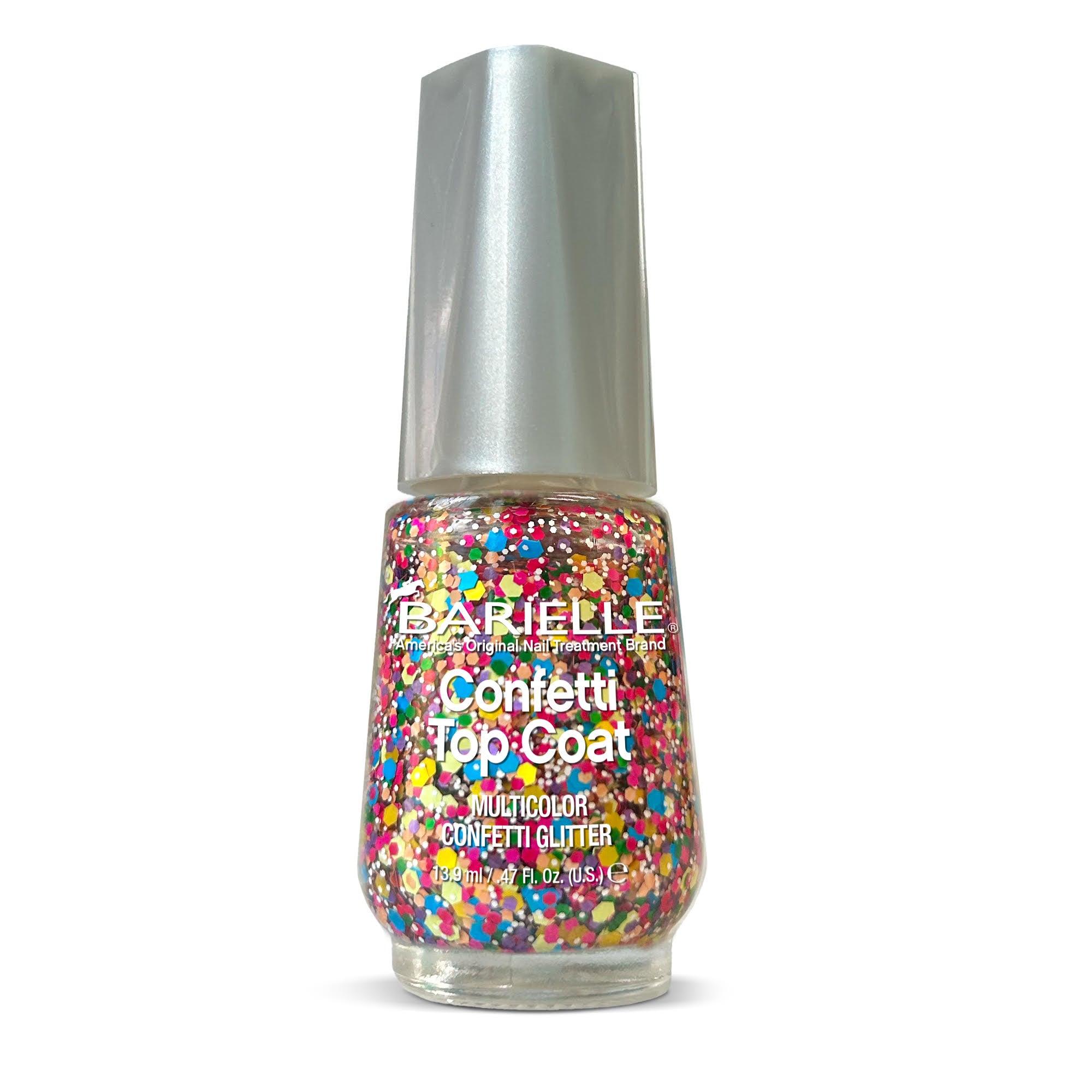 Barielle Confetti Top Coat .47 oz. - Multicolor Confetti Glitter Top Coat