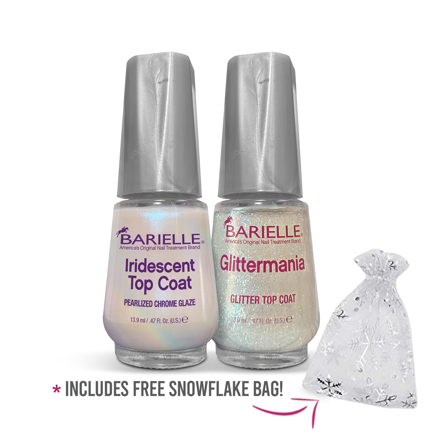 Barielle Radiant Top Coat Dazzlers 2-PC Set with Free Snowflake Bag