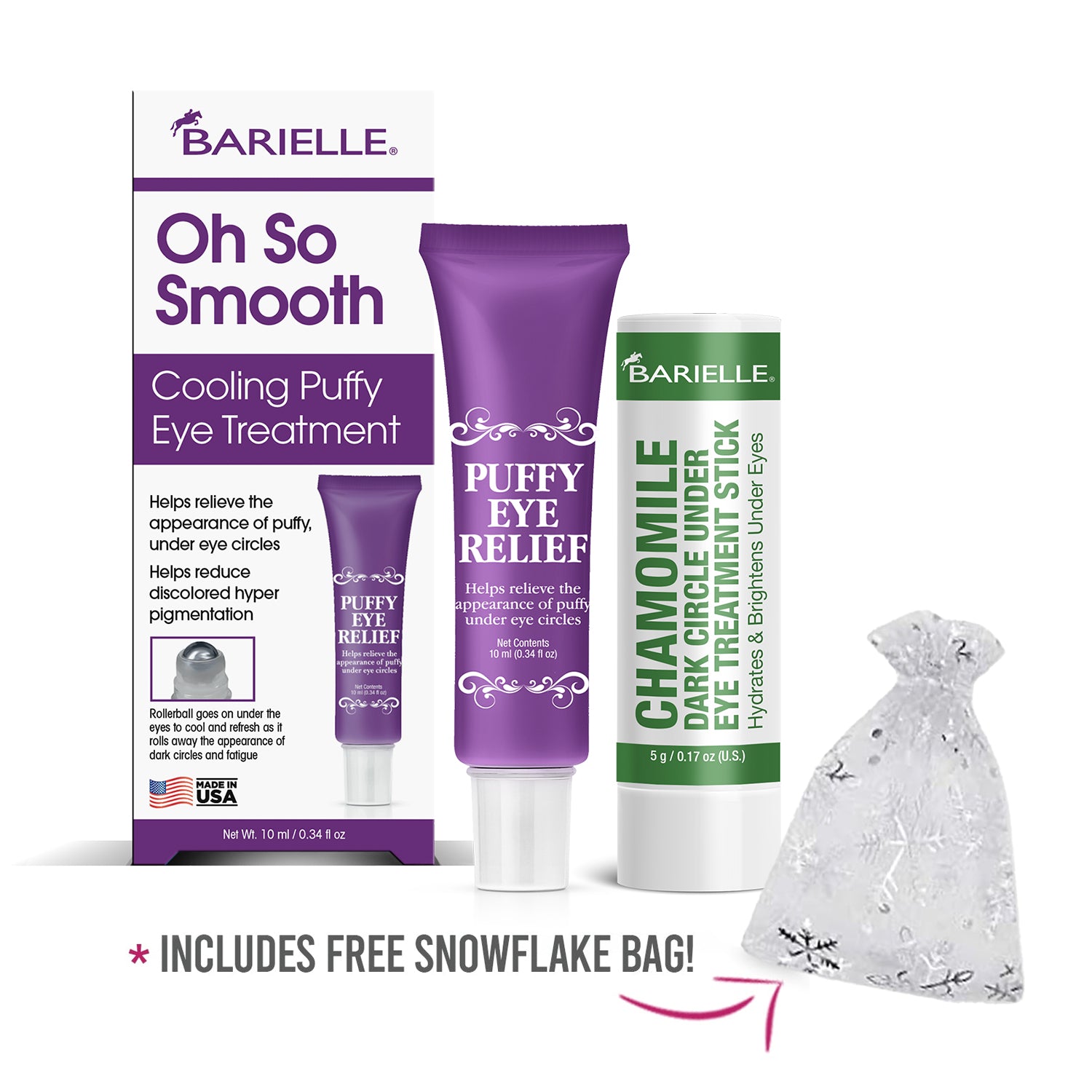 Barielle Under Eye Rejuvenation Kit 2-PC Set with Free Snowflake Bag