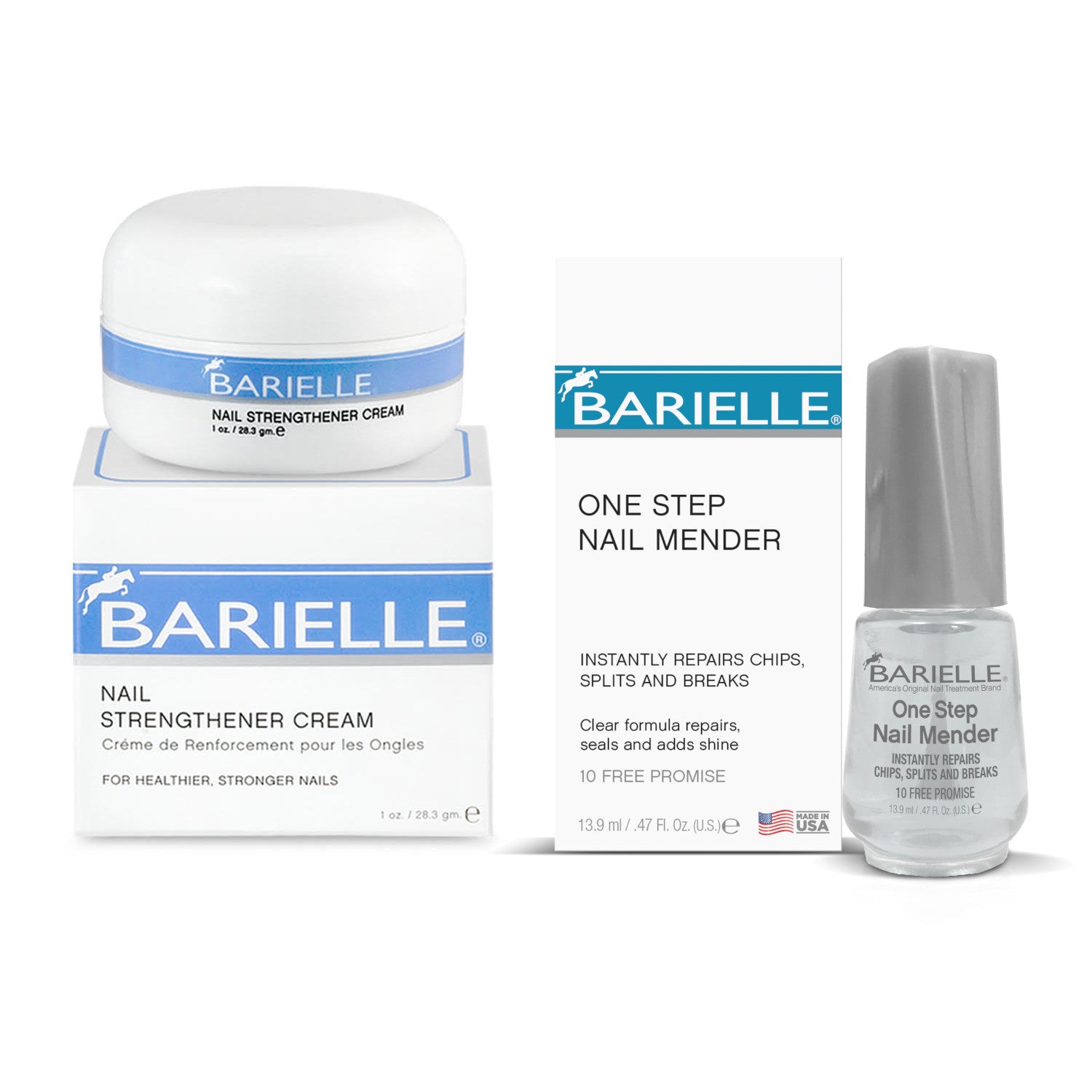 Barielle One Step Nail Mender with Barielle Nail Strengthener 1oz - 2-PC Nail Repair & Treatment Set